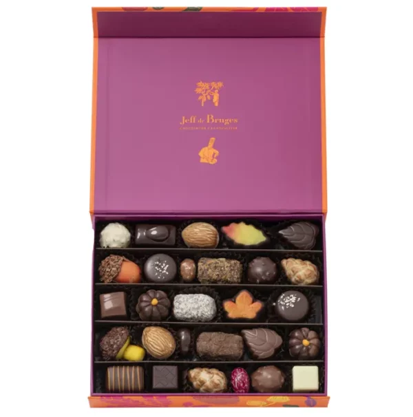 Grande boite rectangulaire chocolats d'automne