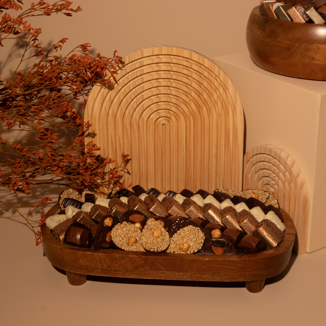 Plateau sur pied Santal - 1kg200g de chocolats