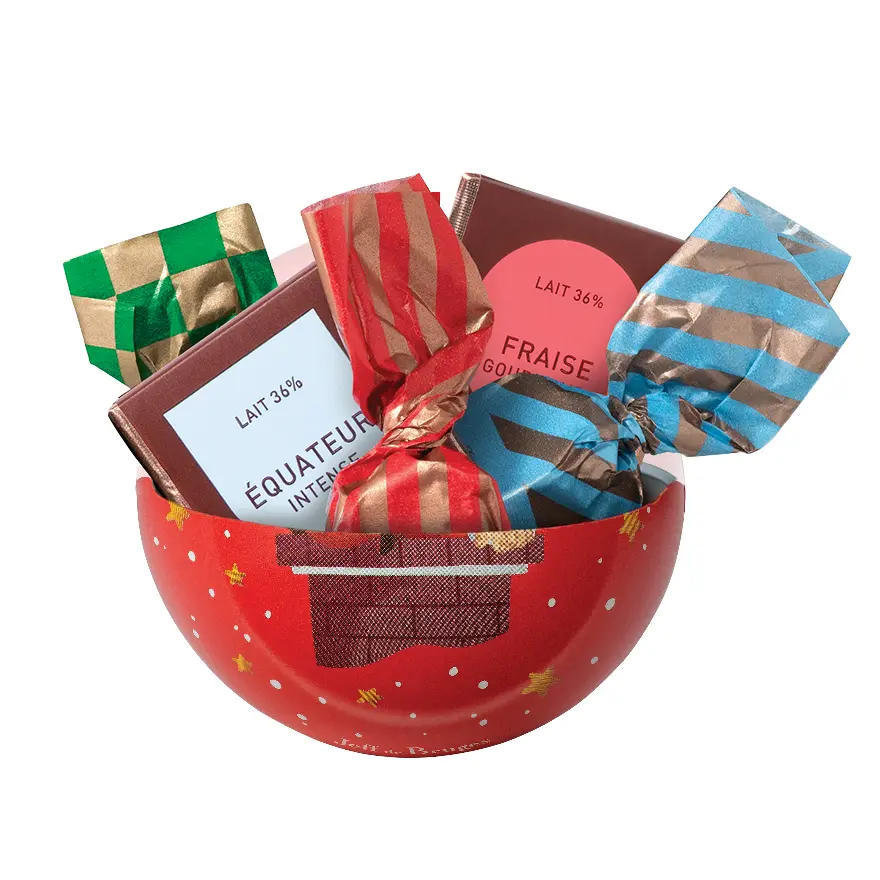 Boule de Noël Rouge en métal – Image 2