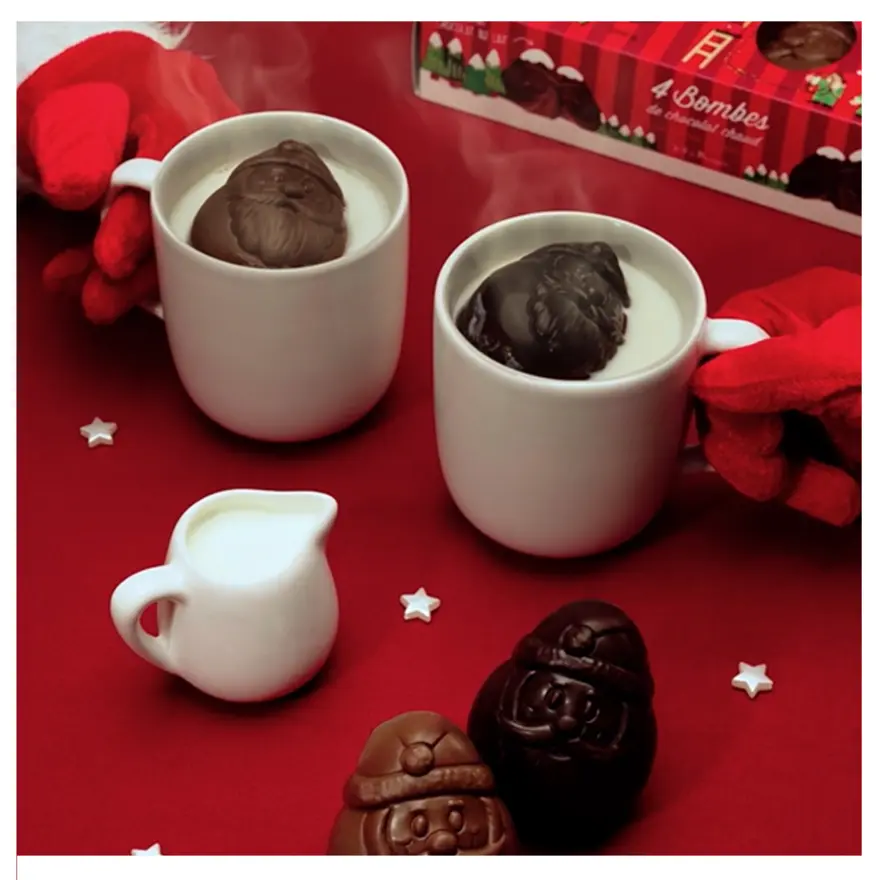 Boite 4 bombes de chocolat en forme de Père Noël – Image 2