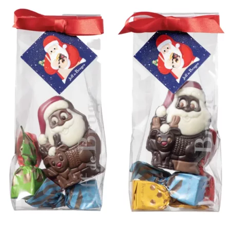 Père Noël cadeau en chocolat au lait ou noir  garni - 90 g