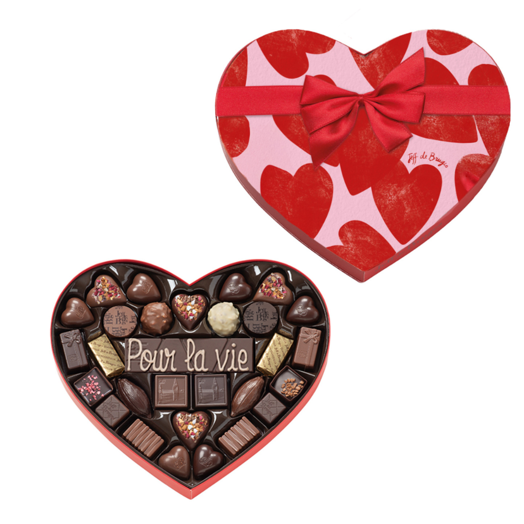 Boite coeur chocolats Saint-Valentin et sa barre de chocolat – Image 2