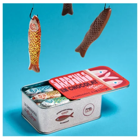Boite métal de sardines en chocolat