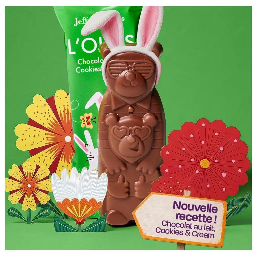 Sachet 8 ours individuels chocolat au lait cookies & cream – Image 3