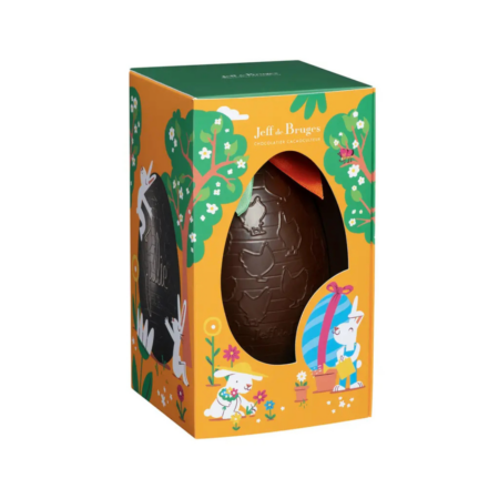 Oeuf en chocolat noir garni - 13 cm