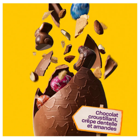 Oeuf croustillant en chocolat au lait garni- 13 cm