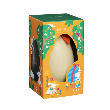 Oeuf en chocolat blanc garni - 13 cm