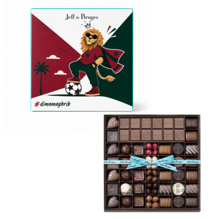 Boite 39 chocolats assortis et tablette de chocolat Édition " Allez les Lions"