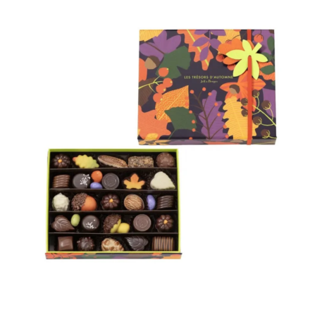 Grande boite rectangulaire chocolats d'automne